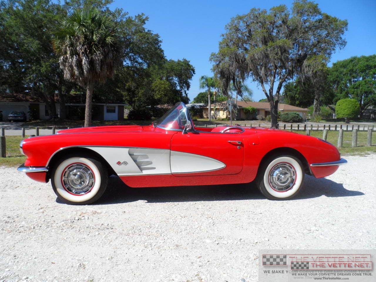1960 Corvette Convertible Red with White Coves