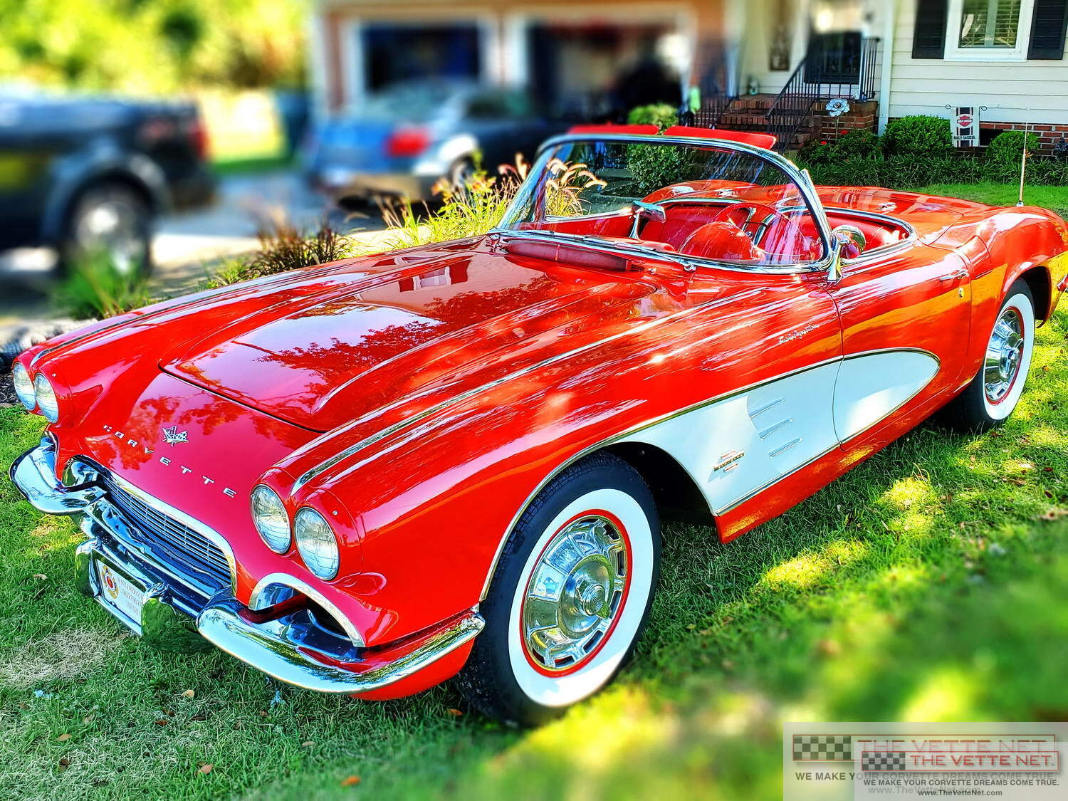 1961 Corvette Convertible Roman Red with White Coves