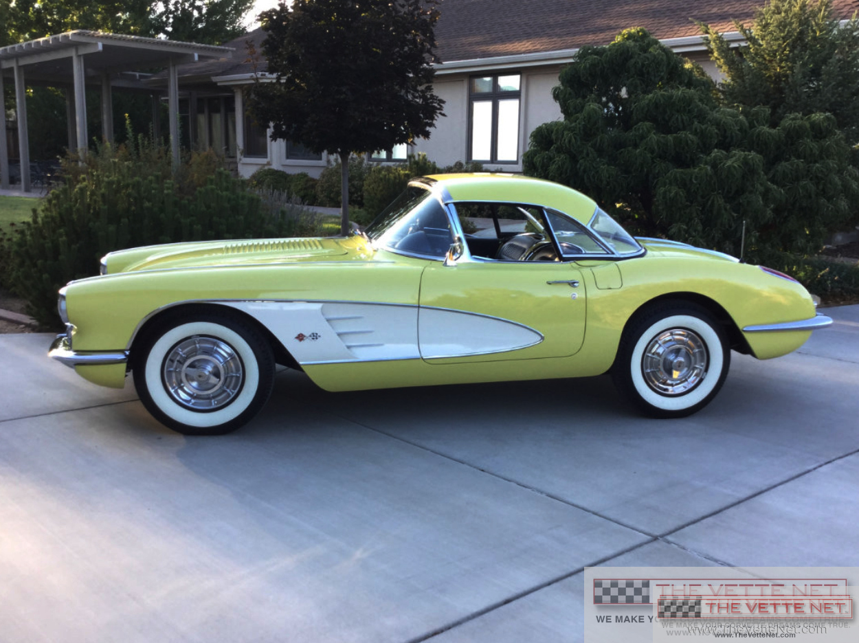 1958 Corvette Convertible Panama Yellow and Snowcrest White